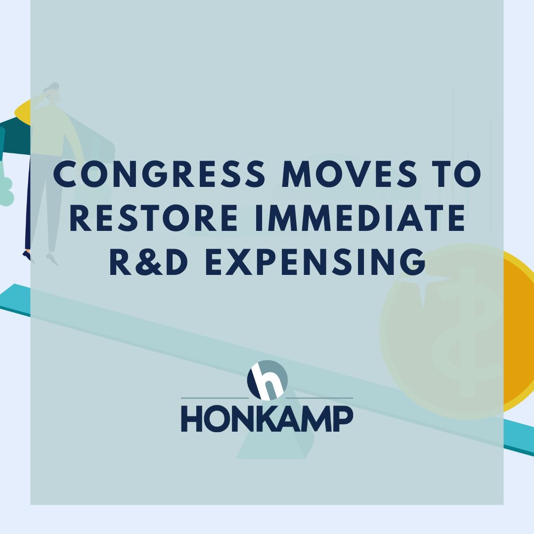 Congress Moves to Restore Immediate R&D Expensing