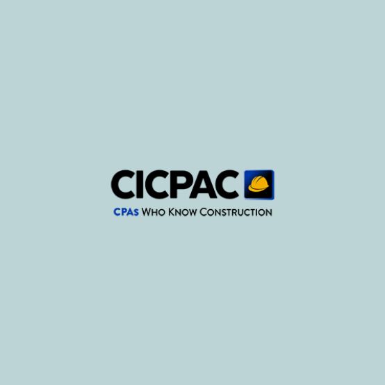 CICPAC logo and cartoon of a hardhat appears on a robins egg blue background
