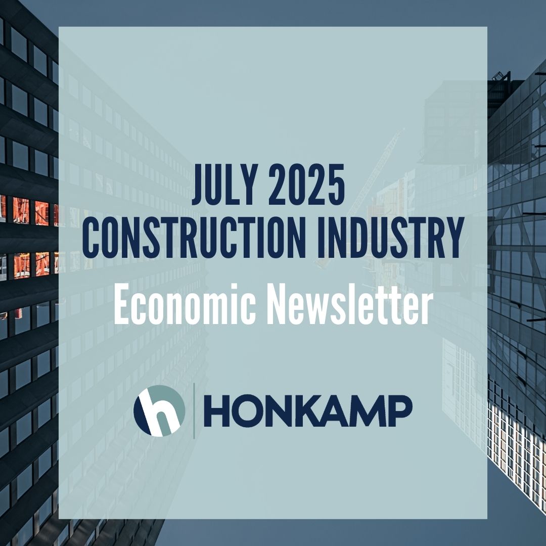 A high-up shot of parallel modern buildings. In a pale rectangle overtop of the image, text reads 