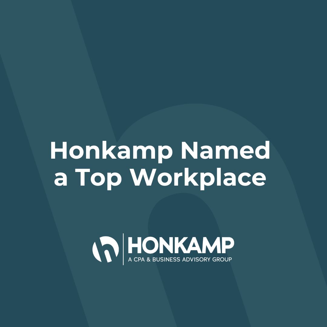 On a dark green background with the lowercase Honkamp h on it, text reads 