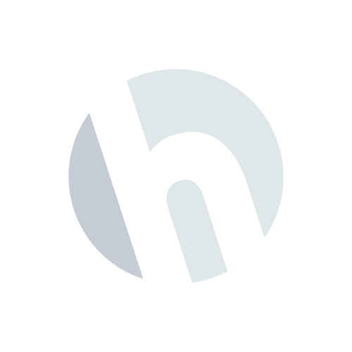 White Honkamp lowercase h logo in a pale blue circle